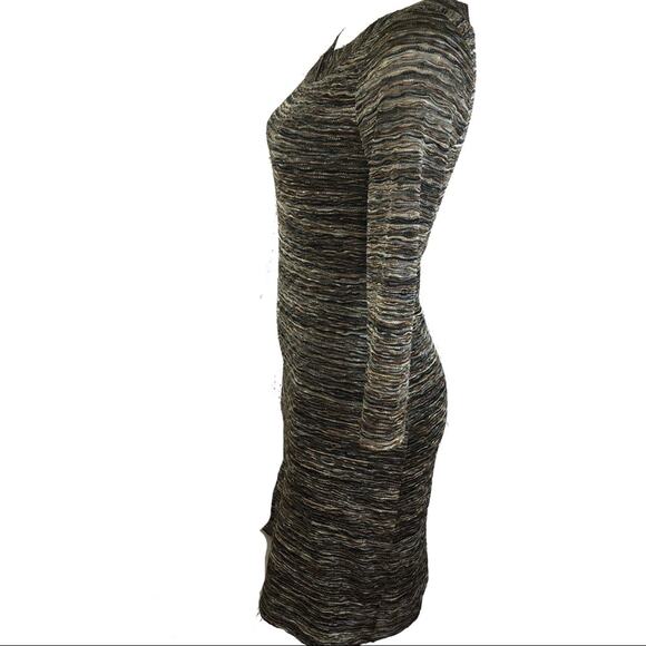 Papillon Blanc brown blue knit dress scoop neckline size small - Picture 3 of 5